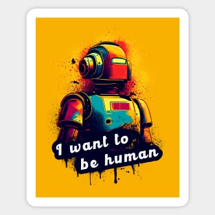 I want to be human Sticker